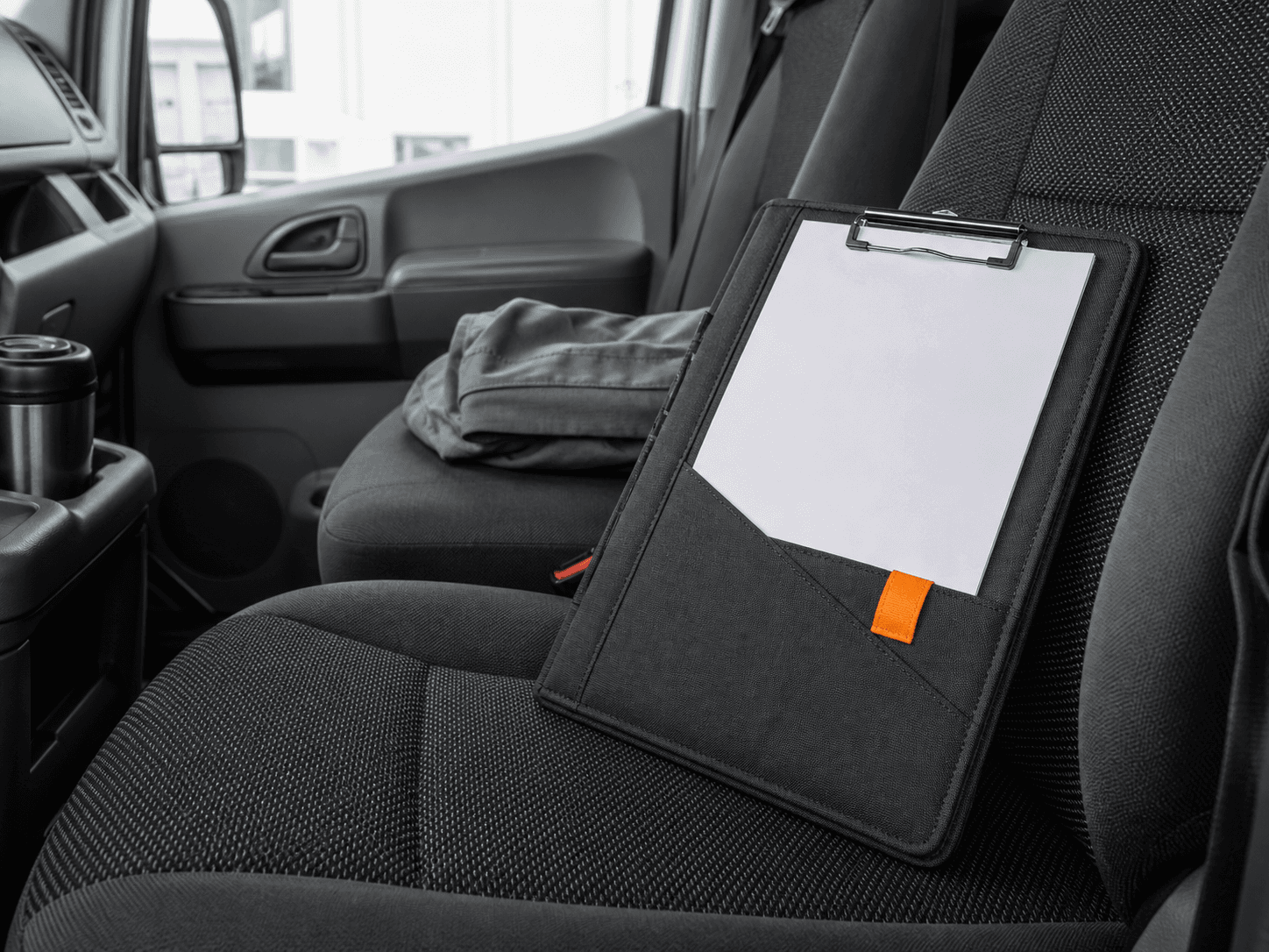 Document & Clipboard Holder shown as an unbranded no-drill van storage product