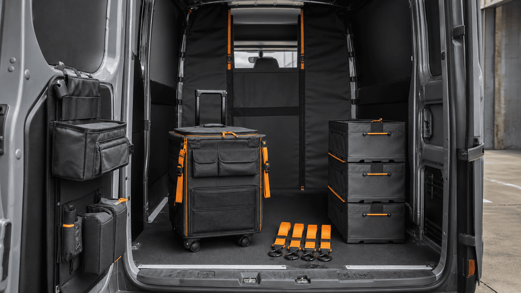 Full Van Fit-Out Kit shown as an unbranded no-drill van storage product
